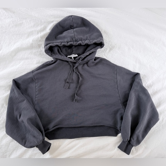 Frame Dark Grey Cropped Hoodie - Picture 7 of 7